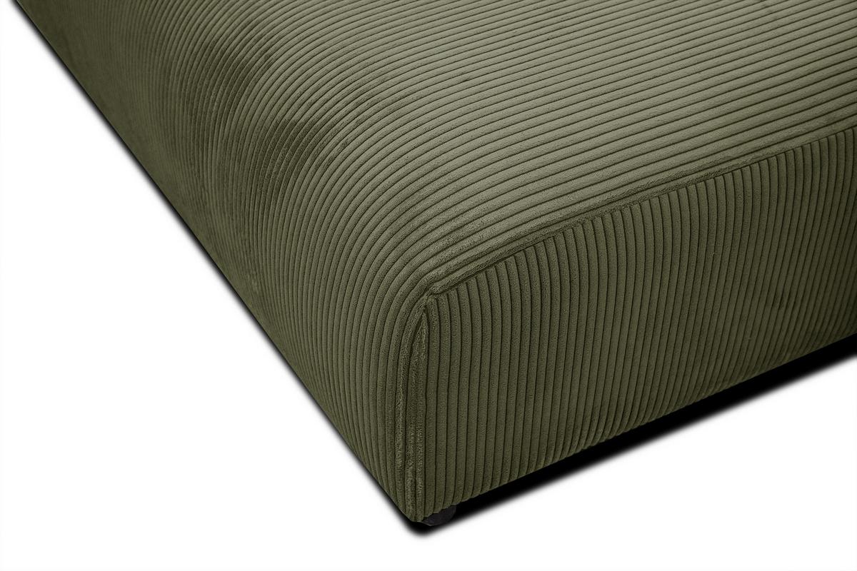 ECKSOFA TAUER 5-Sitzer, olivgrün - Schwarz/Olivgrün, Holzwerkstoff/Kunststoff (292/174cm) - Wozimo