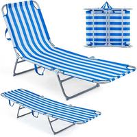 STRANDLIEGE klappbar blau - Blau, Metall (184/29/55cm) - COSTWAY