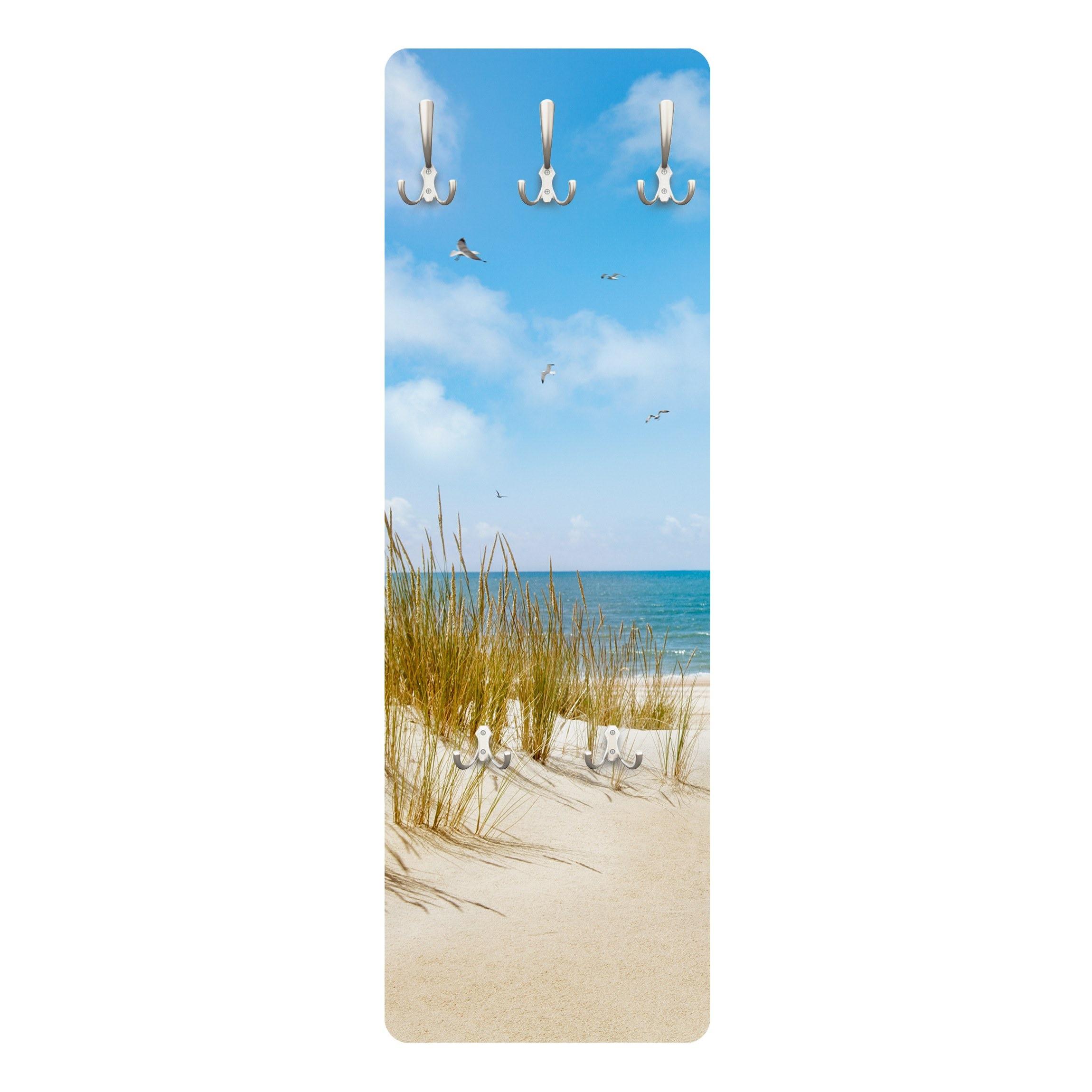 WANDGARDEROBE - Strand an der Nordsee 34/105 cm - Beige, Holzwerkstoff (34/105/1.6cm) - Bilderwelten