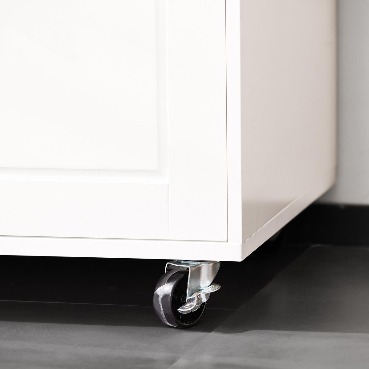 MIKROWELLENSCHRANK, Sideboard auf Rollen, Weiß - Weiß, Holzwerkstoff (89/89/40cm) - SoBuy