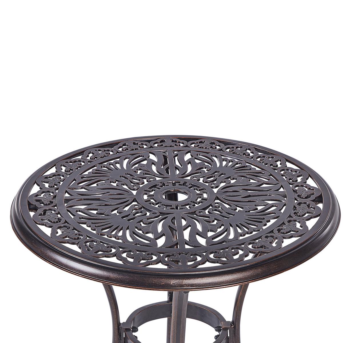 GARTENTISCH 2-Sitzer Braun Andalo - Braun, Metall (68/68/70cm) - Beliani