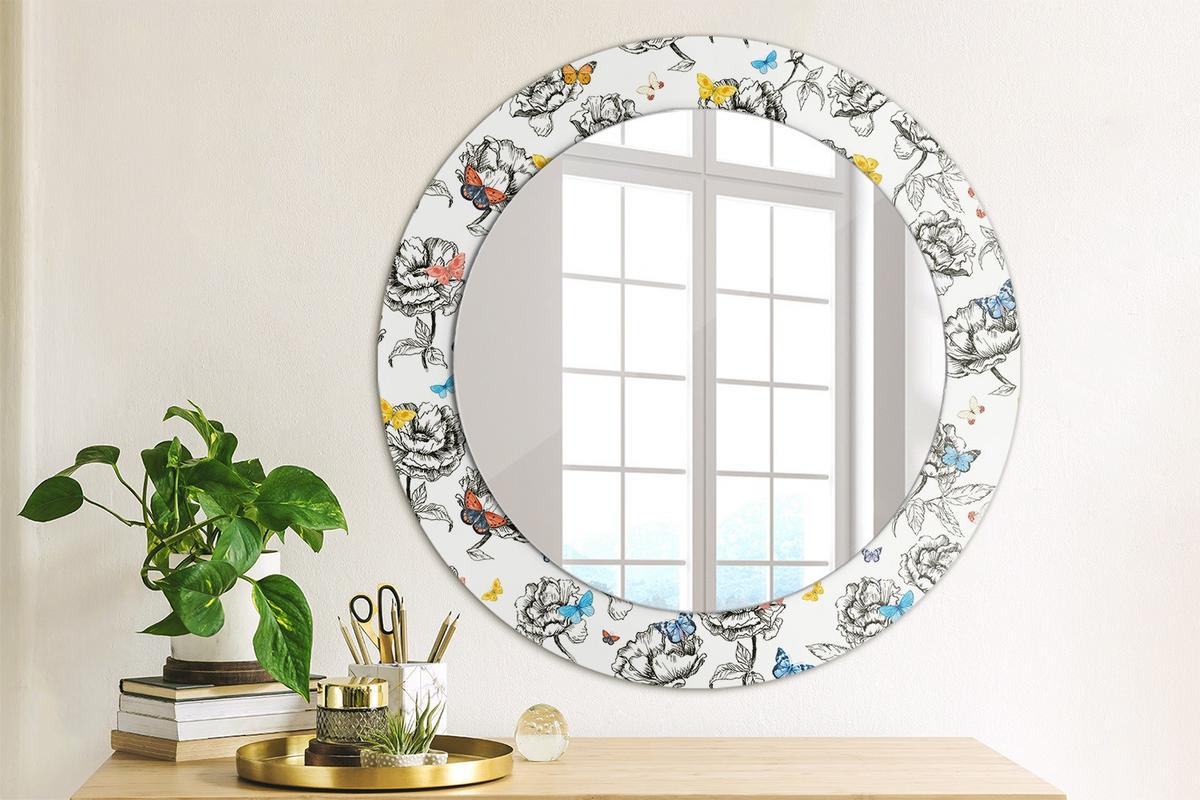 SPIEGEL Rund Ø 60 cm mit Aufdruck - Multicolor, Glas (60/60/0.4cm) - Wallfluent