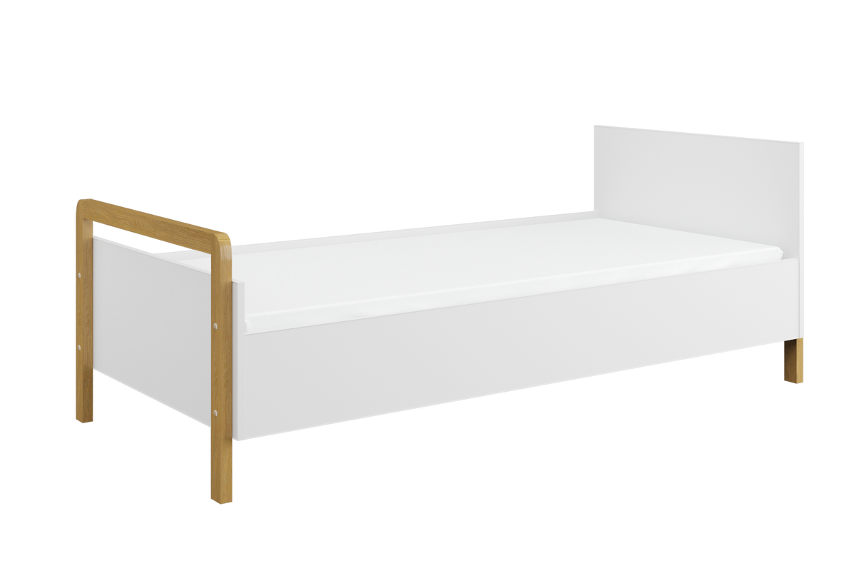 KINDERBETT VICTOR mit Schublade und Matratze Weiß 84/91/190 - Weiß, Holzwerkstoff (80/180cm) - RAUMHIRSCH FURNITURE