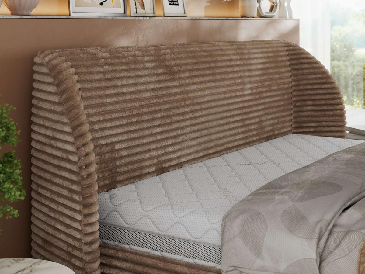 POLSTERBETT CAELA CLASSIC 140/200 - Braun Cord - Multipocket-Matratze - Braun, Textil (140/200cm) - MKS