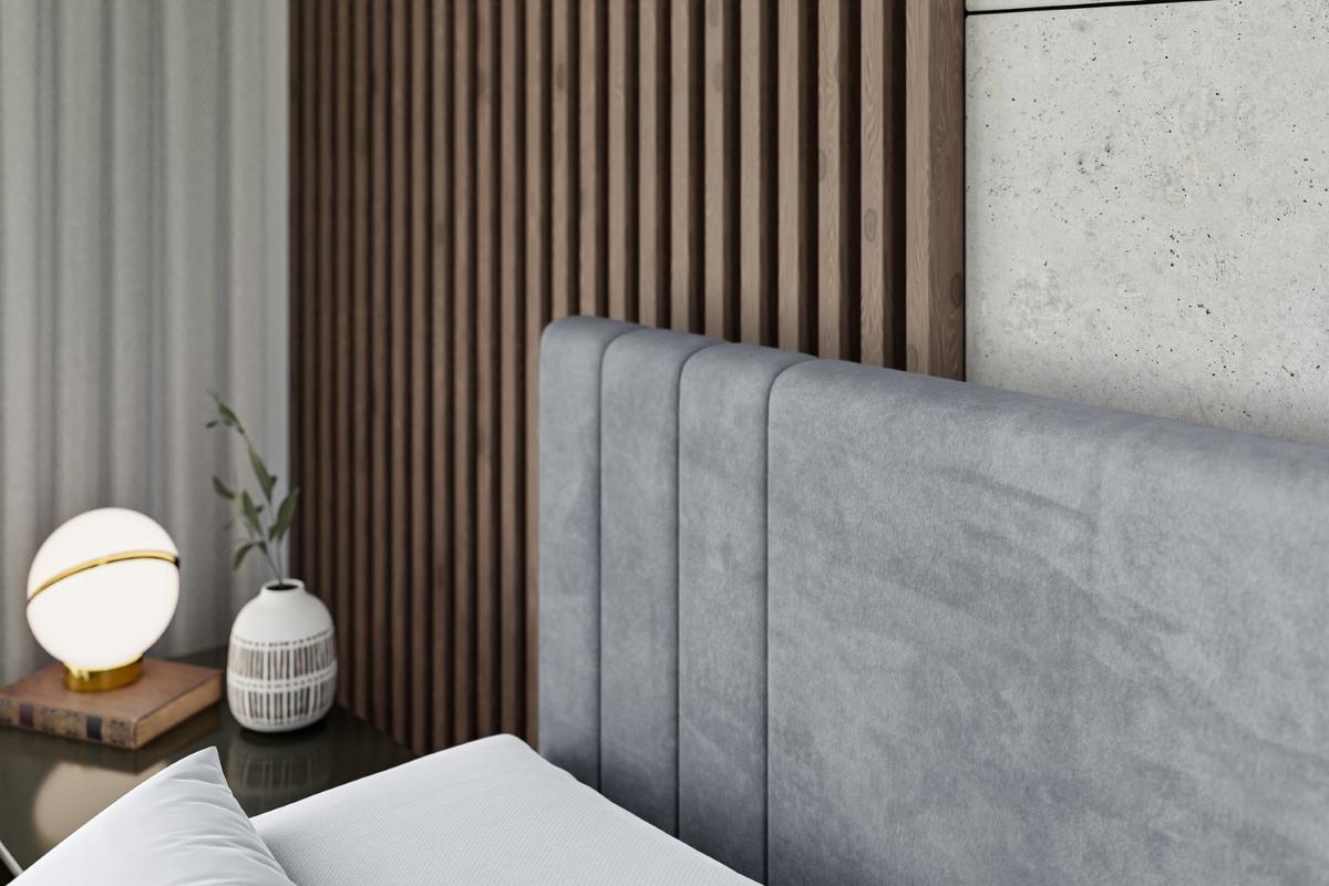 BOXBETT mit Matratze H3 und Lattenrost - IDRIKO - 140x200 cm Grau - Grau, Holzwerkstoff (140/200cm) - ALTDECOR