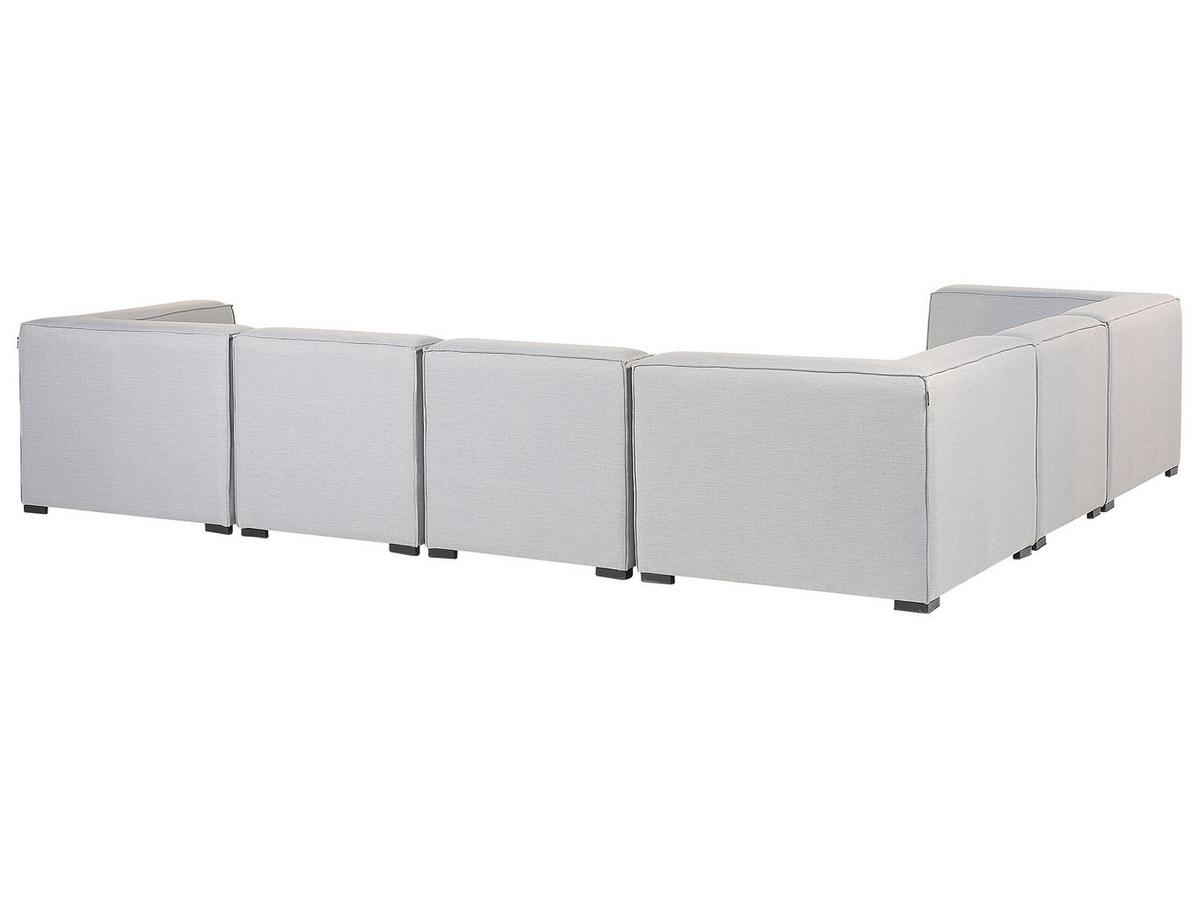 LOUNGE SET 7-Sitzer hellgrau linksseitig modular Arezzo - Hellgrau, Textil - Beliani