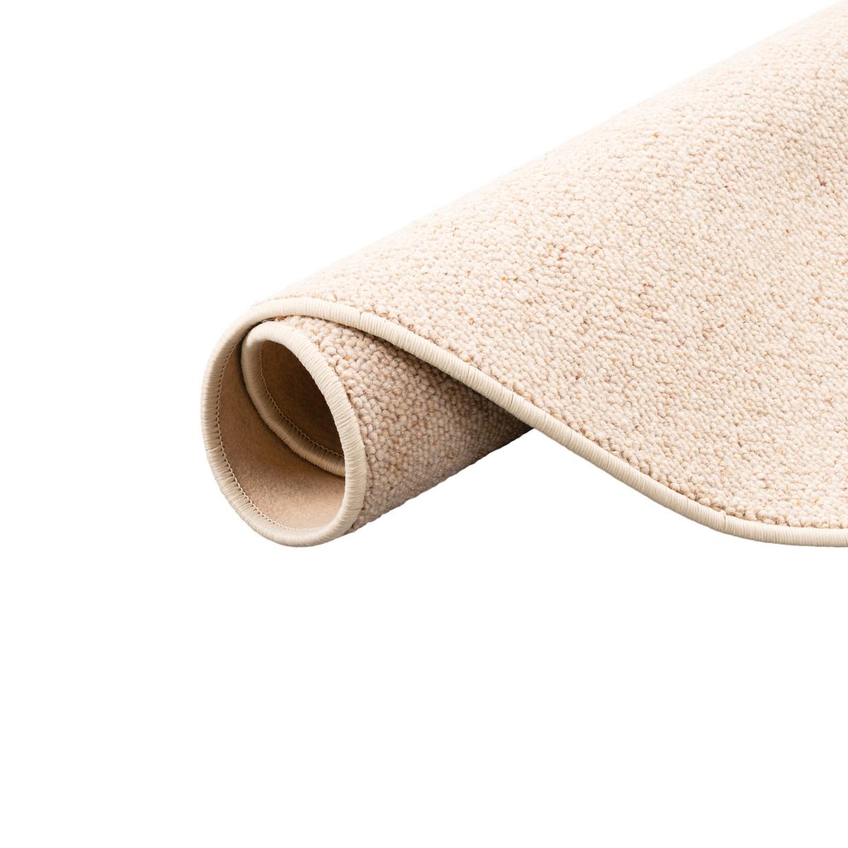 NATUR TEPPICH WOLLE BERBER RUND - Beige, Textil (133/133cm) - Snapstyle