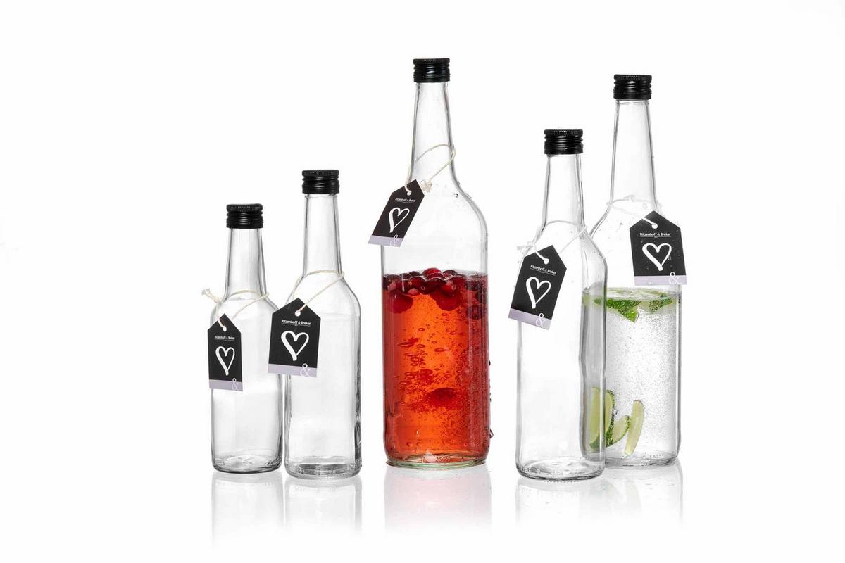 FLASCHEN-SET Mara transparent 5-tlg. - Transparent, Glas (2/2/2cm) - Ritzenhoff Breker
