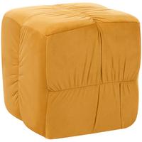 POUF Samtstoff Senfgelb Turley - Gelb, Textil (57/38/57cm) - Beliani