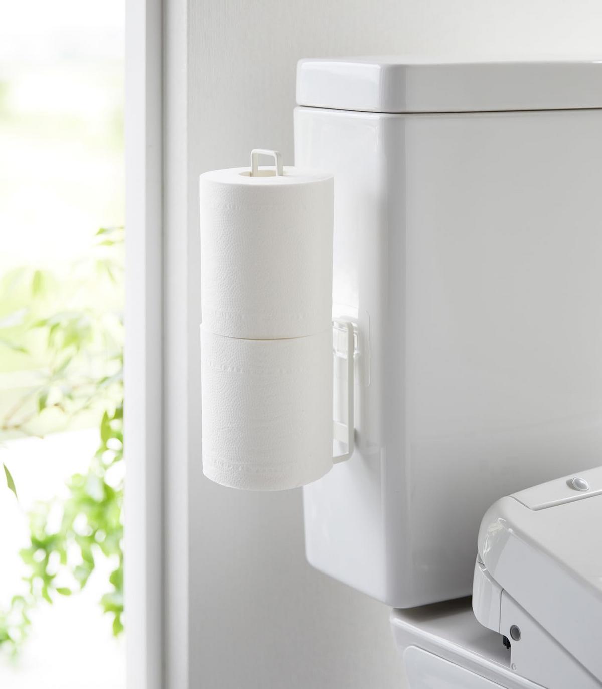 TOILETTENPAPIERHALTER mit Saugnapf – H25 cm - Weiß, Kunststoff (7.7/25/4.5cm) - Yamazaki