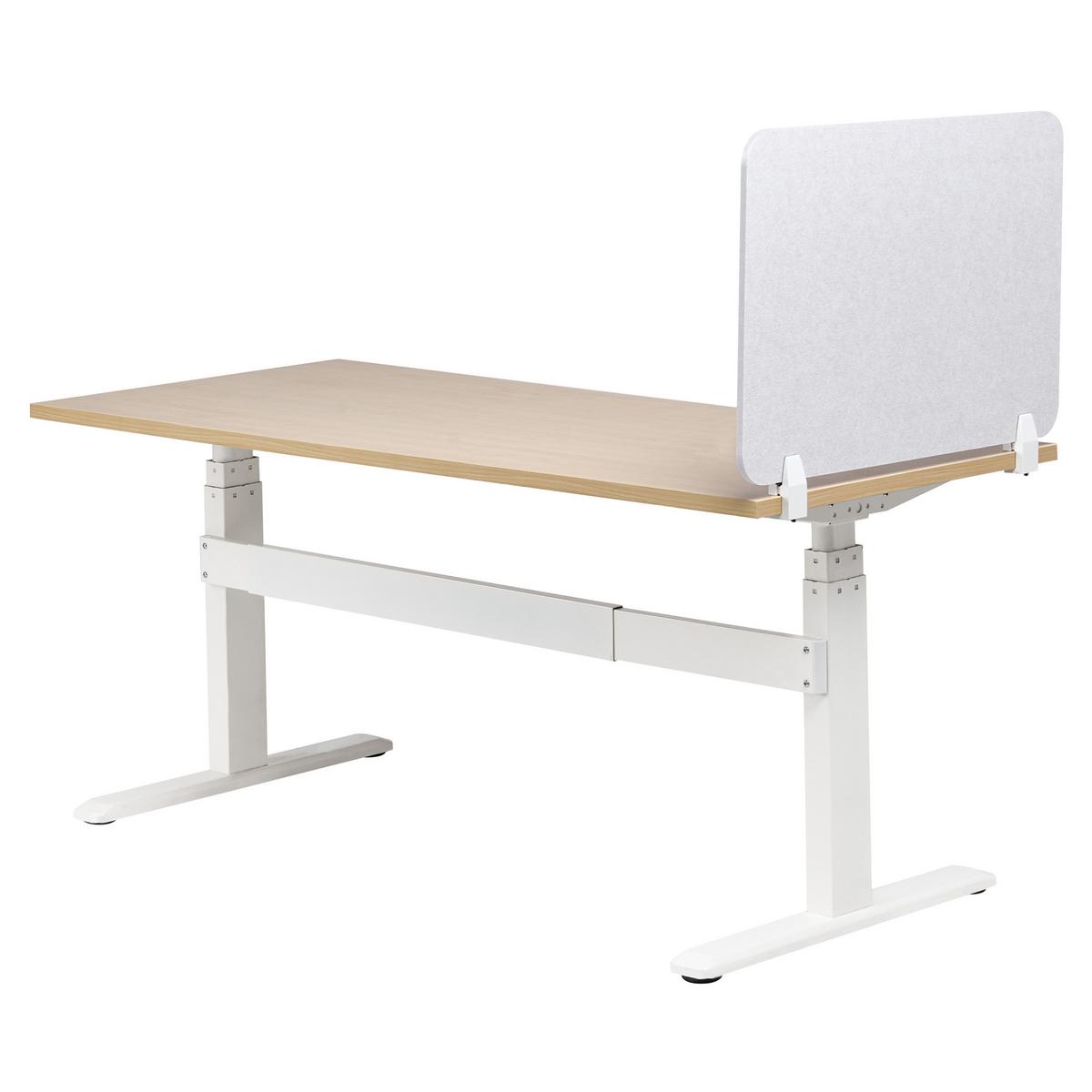 SCHREIBTISCHTRENNWAND 72x50 cm Cremeweiß Split - Creme, Textil (1/72/50cm) - Beliani