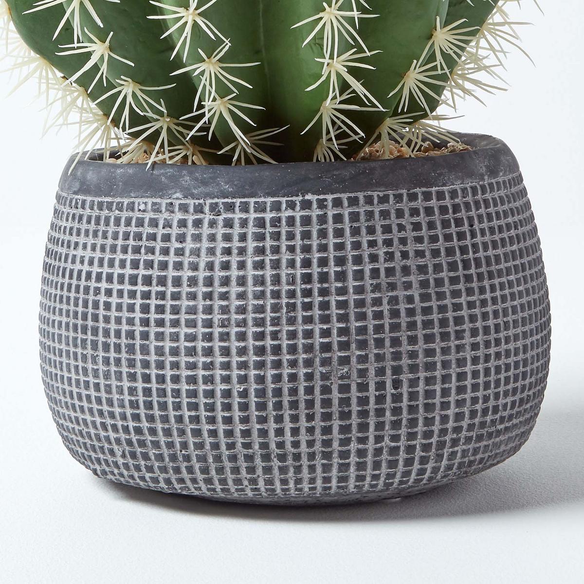 KUNSTPFLANZE Kugelkaktus im Deko-Topf, 38 cm - Grün, Kunststoff (38cm) - Homescapes