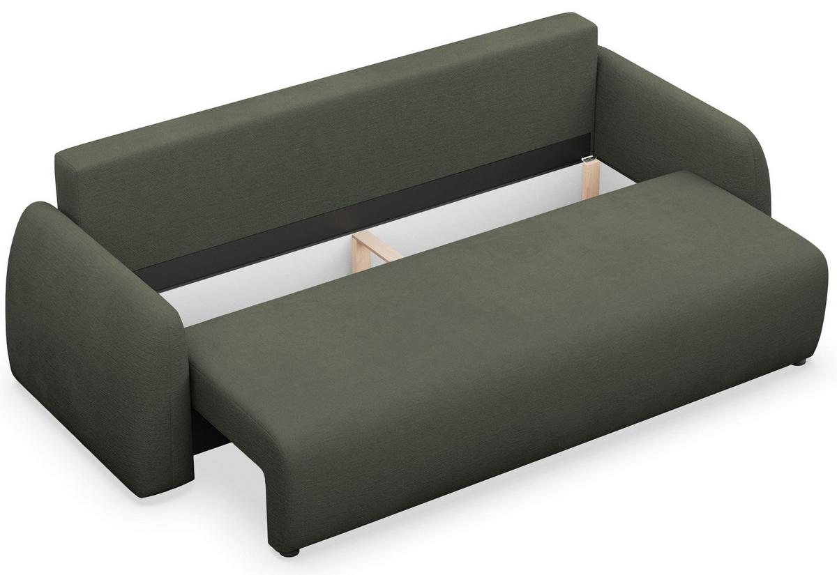 3-SITZER SOFA Nubelle dunkelgrün Chenille-Bezug, wasserabweisend - Dunkelgrün/Schwarz, Kunststoff/Textil (244/85/93cm) - Selsey