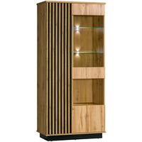 VITRINE KIMA 193,6/90 cm in Eiche Wotan - Braun, Holzwerkstoff (90/193.6/40cm) - MASSENO