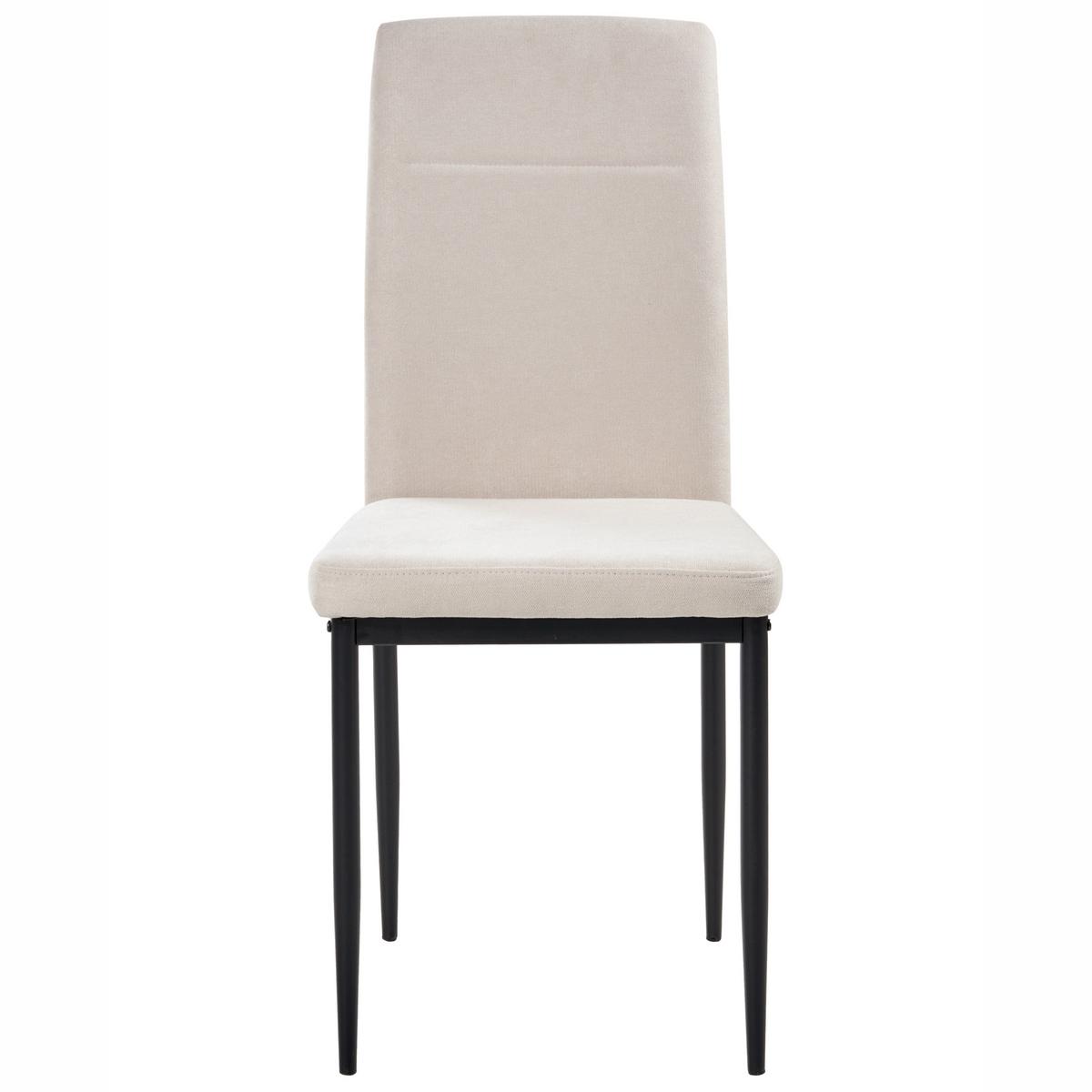 ESSZIMMERSTUHL 4er-Set Hellbeige Riner - Beige/Schwarz, Textil (42/94/50cm) - Beliani