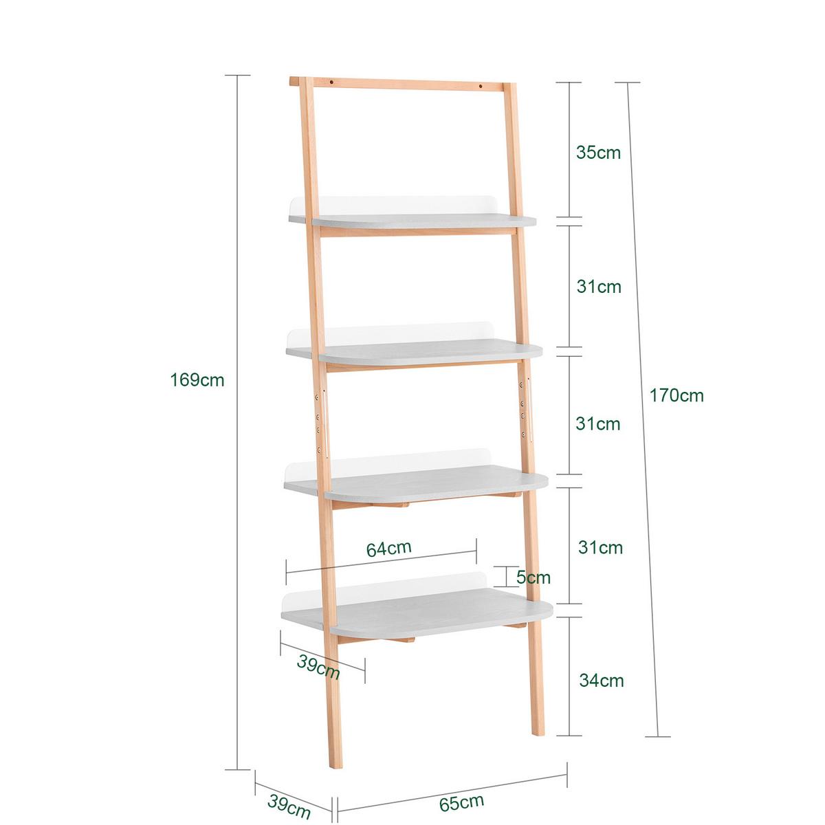 BÜCHERREGAL Grau-Natur - Naturfarben/Grau, Holz/Holzwerkstoff (65/169/39cm) - SoBuy