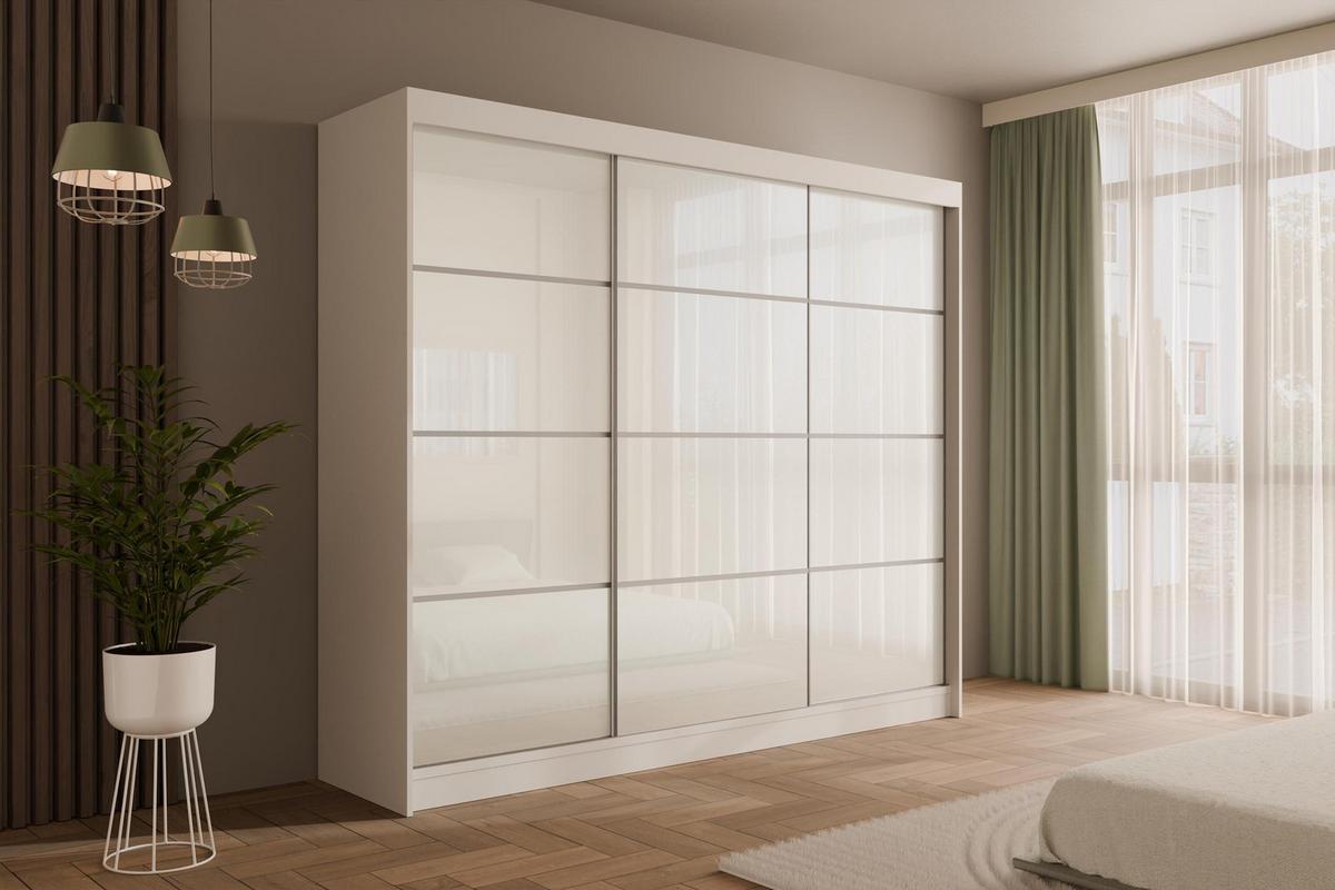 KLEIDERSCHRANK PEKA III - 250 cm - Weiß - Weiß, Holzwerkstoff (250/215/61cm) - ALTDECOR