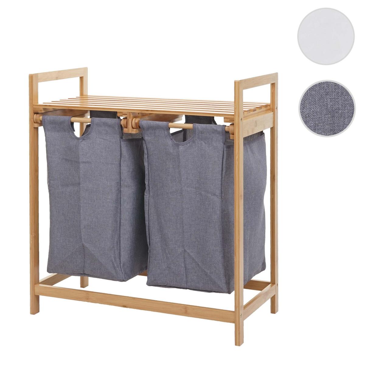 WÄSCHESAMMLER Braun, Grau - Braun/Grau, Holz (64/74/33cm) - MCW