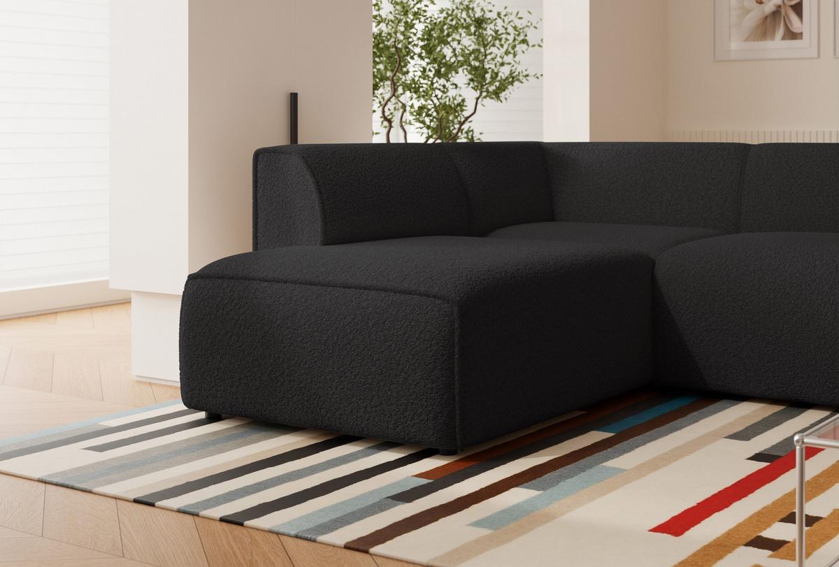 ECKSOFA ZAVO Links Feiner Mischstoff in Anthrazit - Anthrazit, Kunststoff/Textil (310/218cm) - Idohome