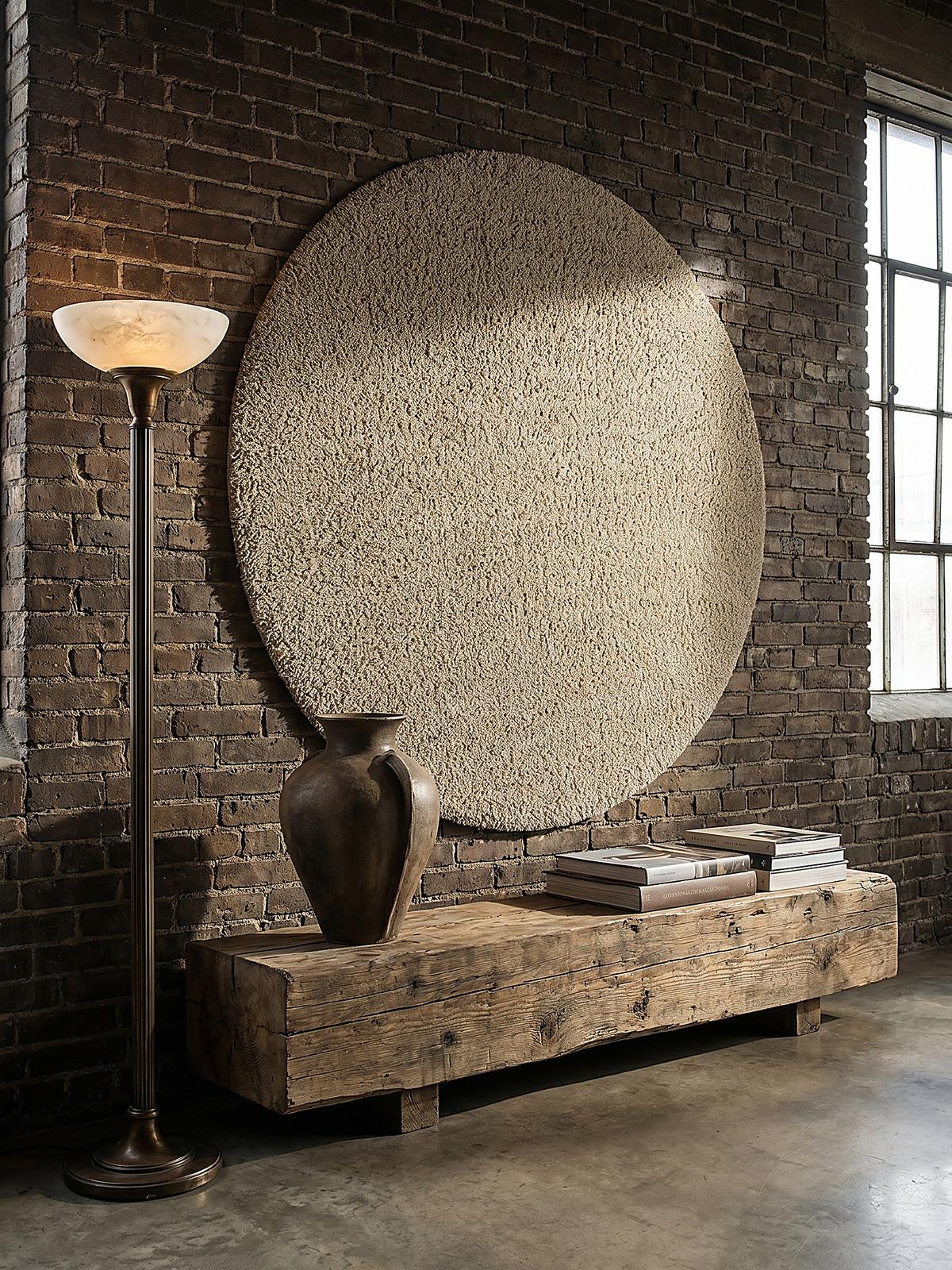 TEPPICH LYNE, einfarbig, Beige, Ø 133 cm - Beige, Textil (133/133cm) - KADIMA DESIGN