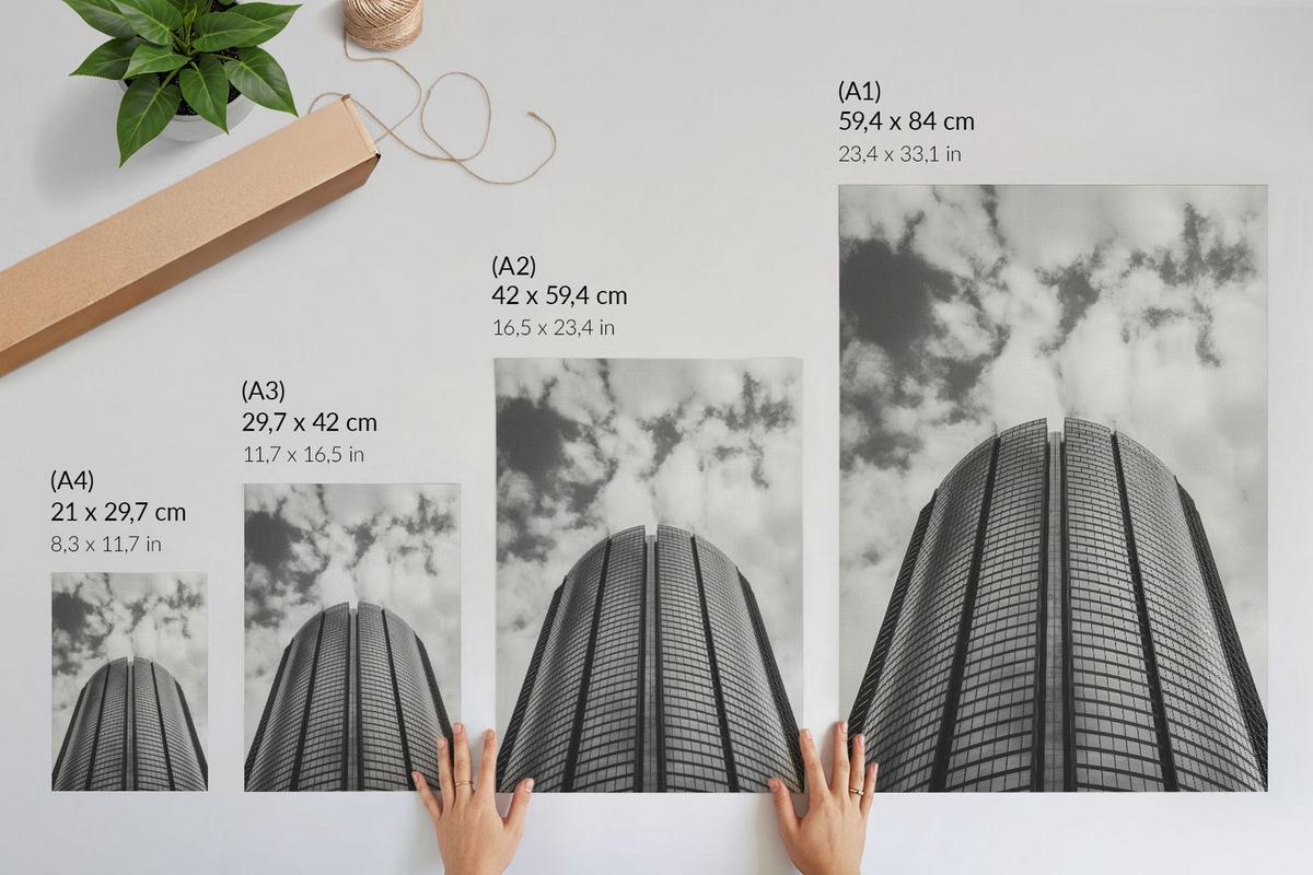 POSTER - 29x42 cm - Elowen - Stadtarchitektur - Schwarz, Textil (29/42/0.1cm) - TULUP