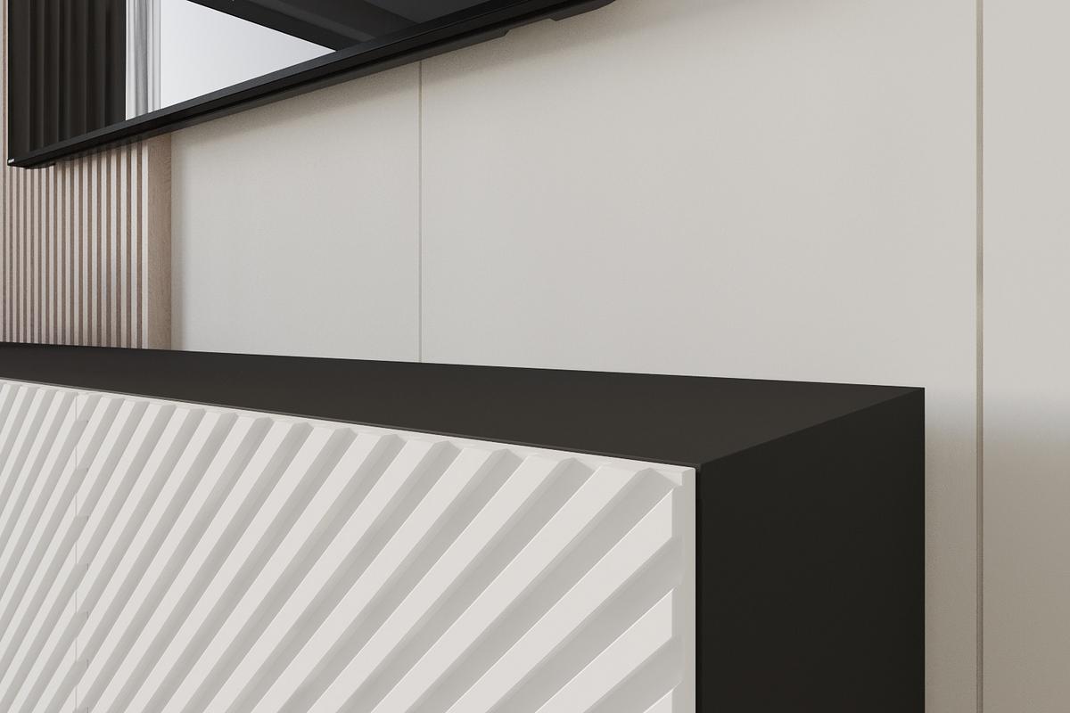LOWBOARD ZENO-W 3x100x40x40 cm - Schwarz / Weiß - Weiß, Holzwerkstoff (300/40/40cm) - ALTDECOR