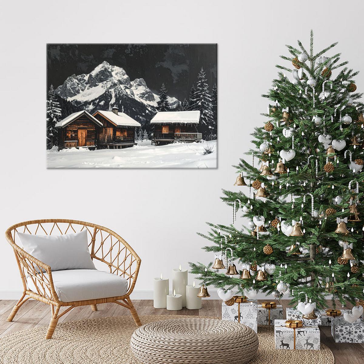 LEINWANDBILD Weihnachten 45x30cm - Schwarz, Textil (45/30cm) - Feeby