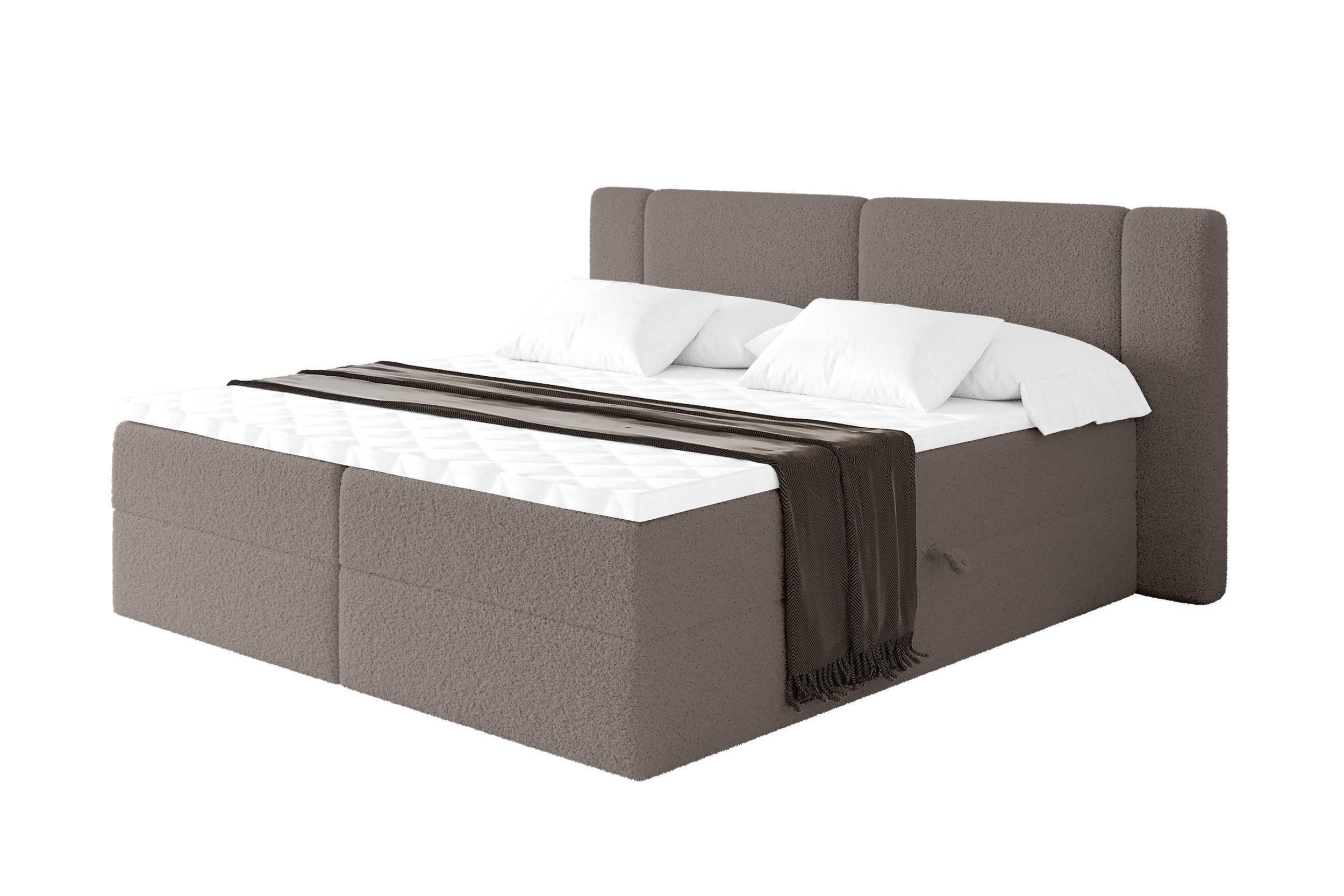 BOXBETT mit Matratze H4 - EVON - 180x200 cm Braun - Braun, Holzwerkstoff (180/200cm) - ALTDECOR