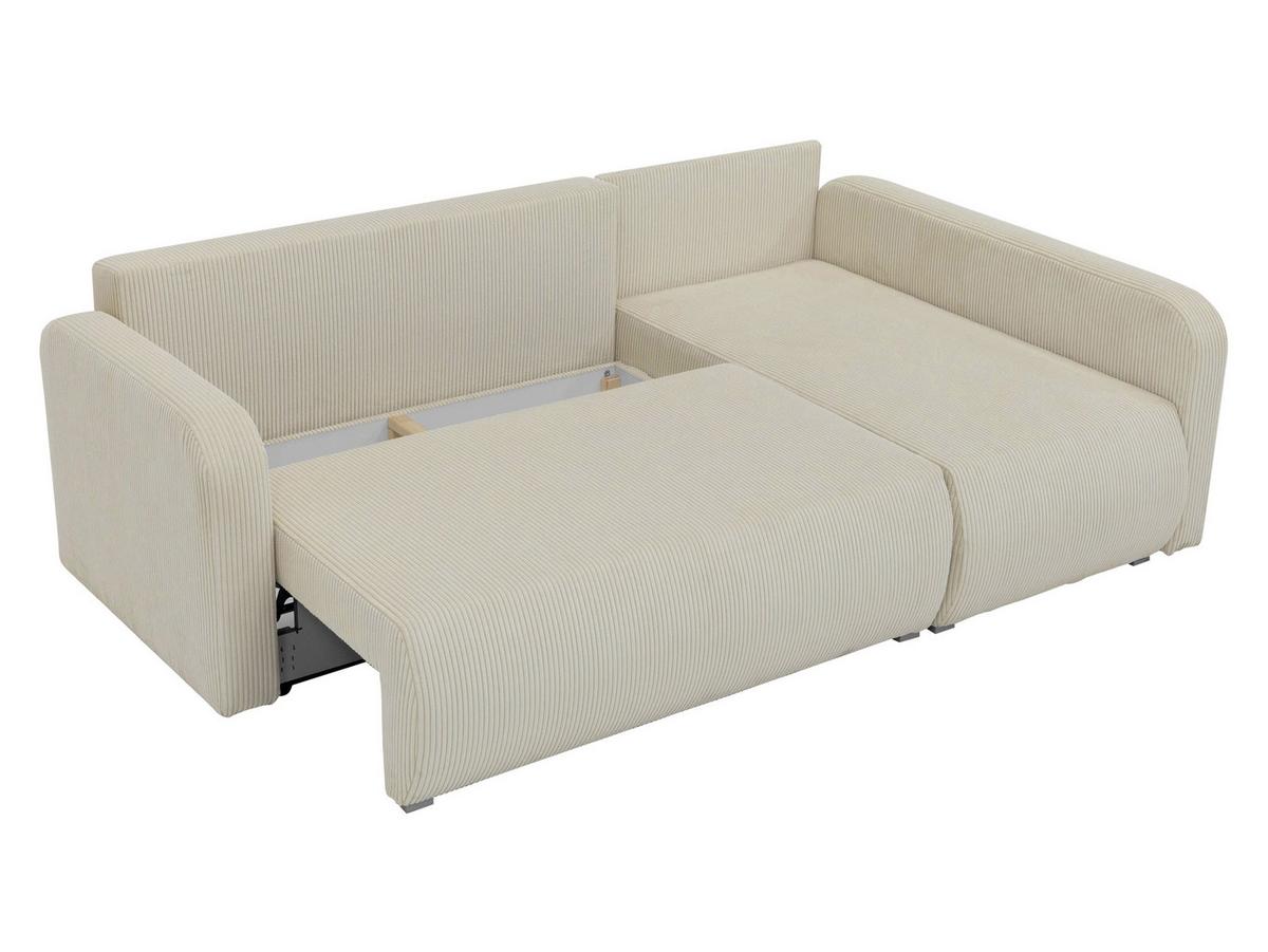 ECKSOFA Viena Cord, Seite: Links - Silberfarben/Grau, Holz/Kunststoff (234/145cm) - MIRJAN24