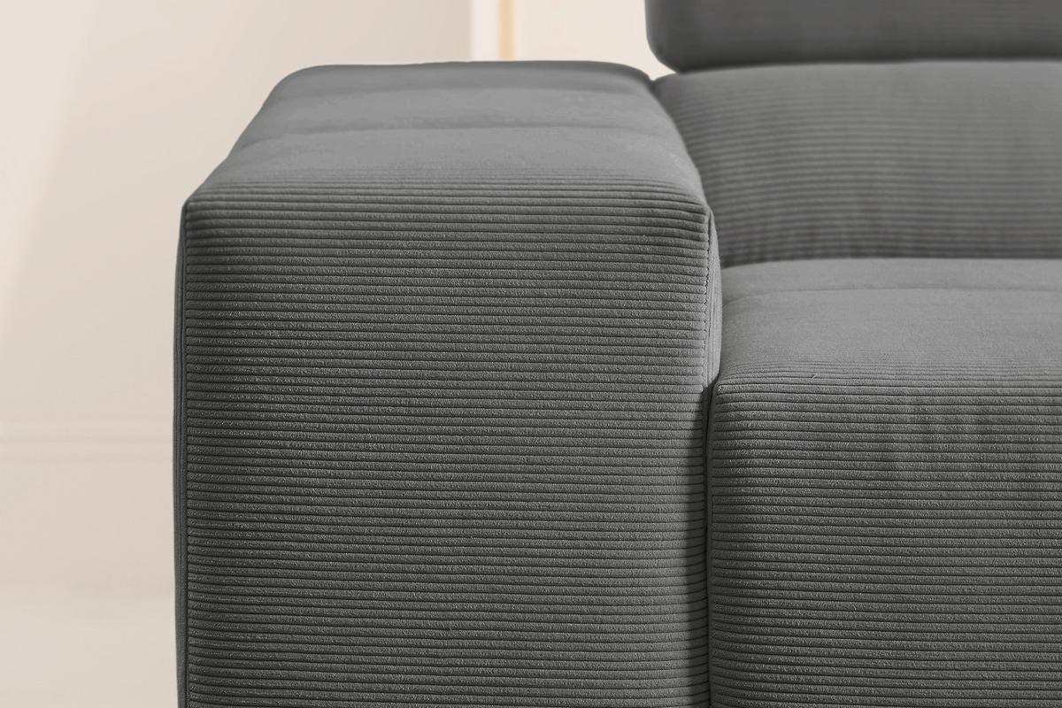 ECKSOFA NEVADA Anthrazit Cord - Anthrazit/Schwarz, Kunststoff/Textil (319/215cm) - KAWOLA