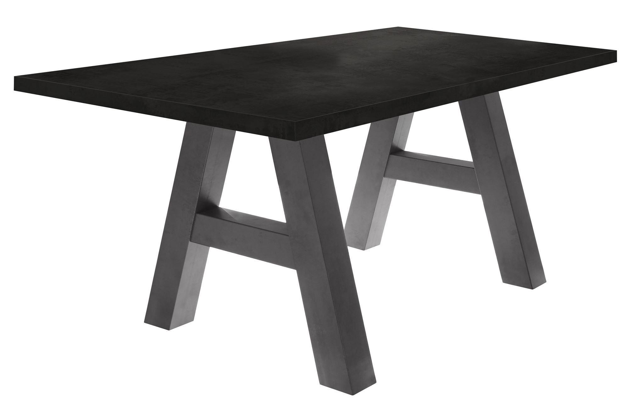 ESSZIMMERTISCH Elia 4 140 x 90 x 75 Esstisch Graphit/Schwarzstahl - Schwarz, Holz (140/90/75cm) - 58aufmkessel