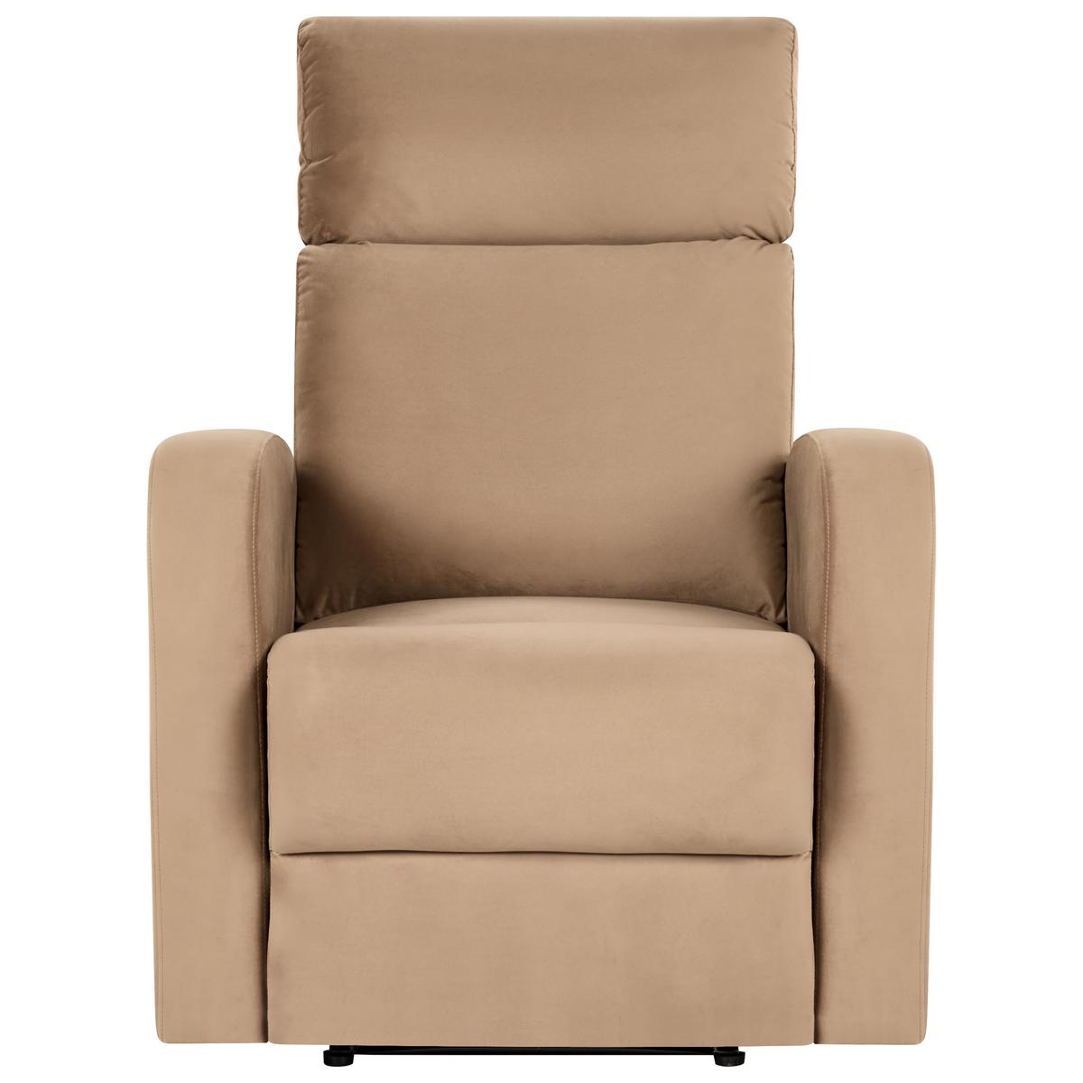 SOFA-SET manuell verstellbar 3-Sitzer Samtstoff Hellbraun Verdal - Hellbraun/Braun, Textil (133/100/73cm) - Beliani
