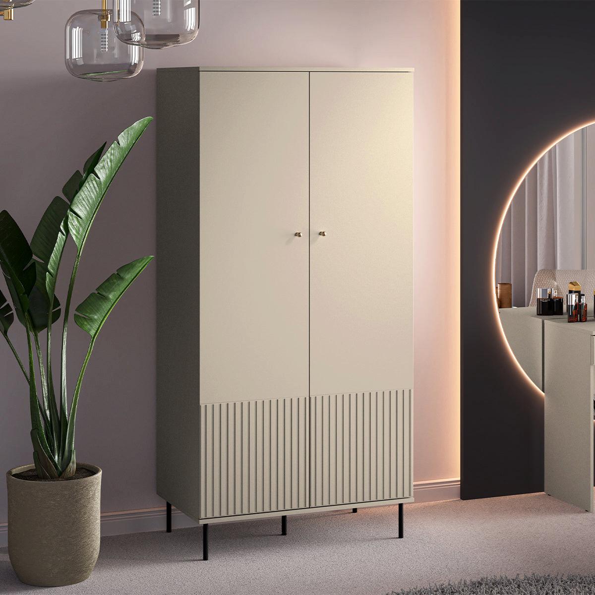 SCHRANK 2 Türen Nova Beige - Beige, Holzwerkstoff (92/190/53cm) - Petits-meubles