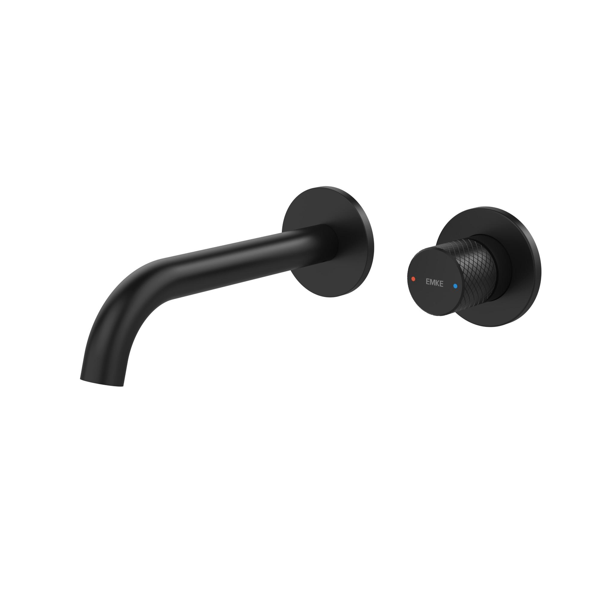 WASCHTISCHARMATUR Unterputz Schwarz 28,1/14 cm - Schwarz, Metall (28.1/14/6.5cm) - EMKE