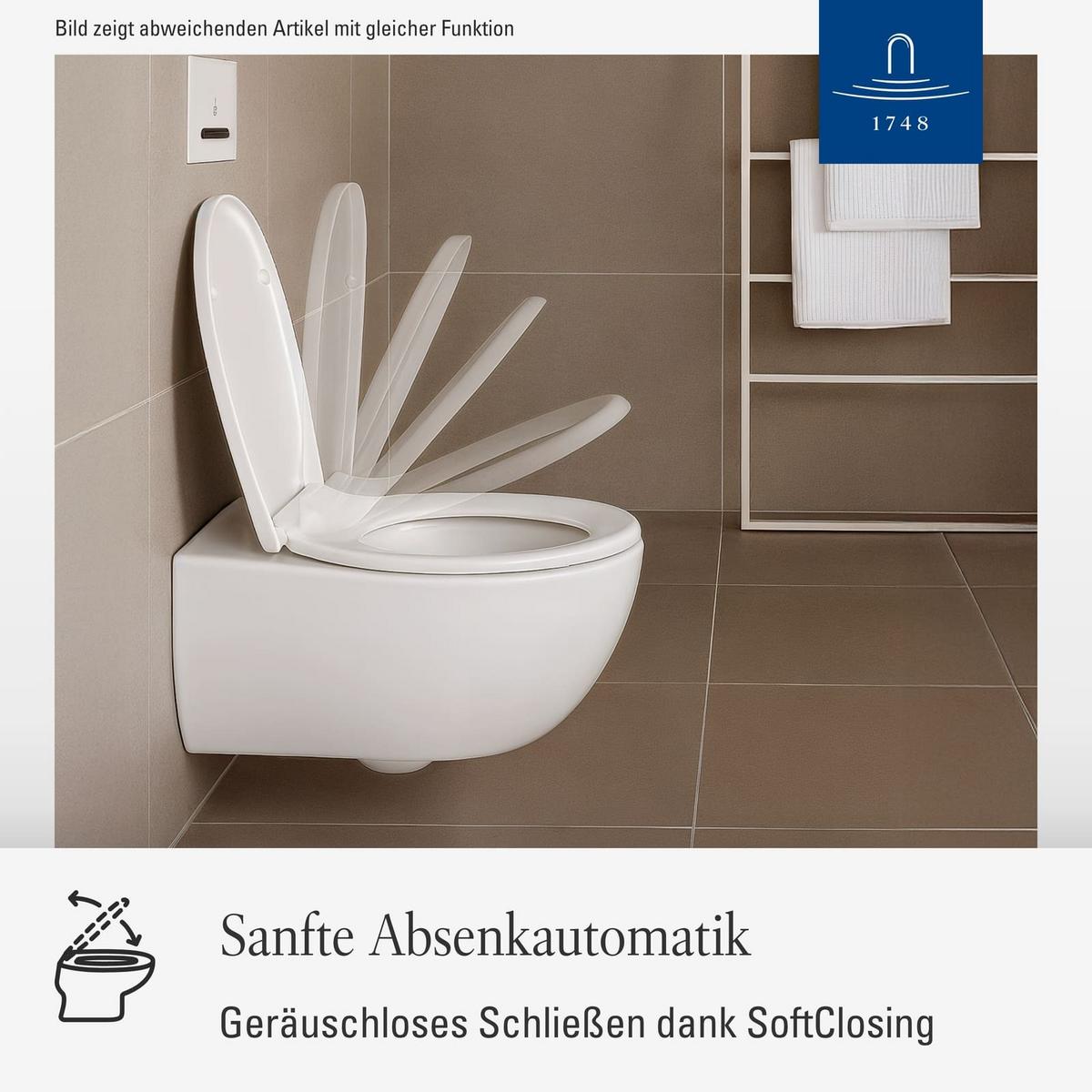 WC-SITZ O.novo weiß 438 x 368 x 49 cm - Weiß, Kunststoff (36.8/4.9/43.8cm) - Villeroy & Boch
