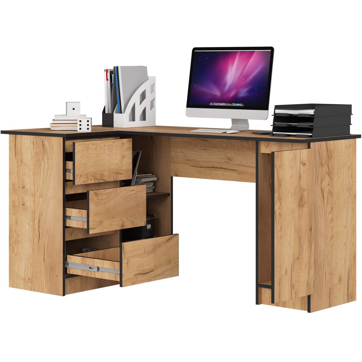 SCHREIBTISCH Eiche Craft 77/155/85 - Eiche San Remo, Holzwerkstoff (80/50/77cm) - RAUMHIRSCH FURNITURE