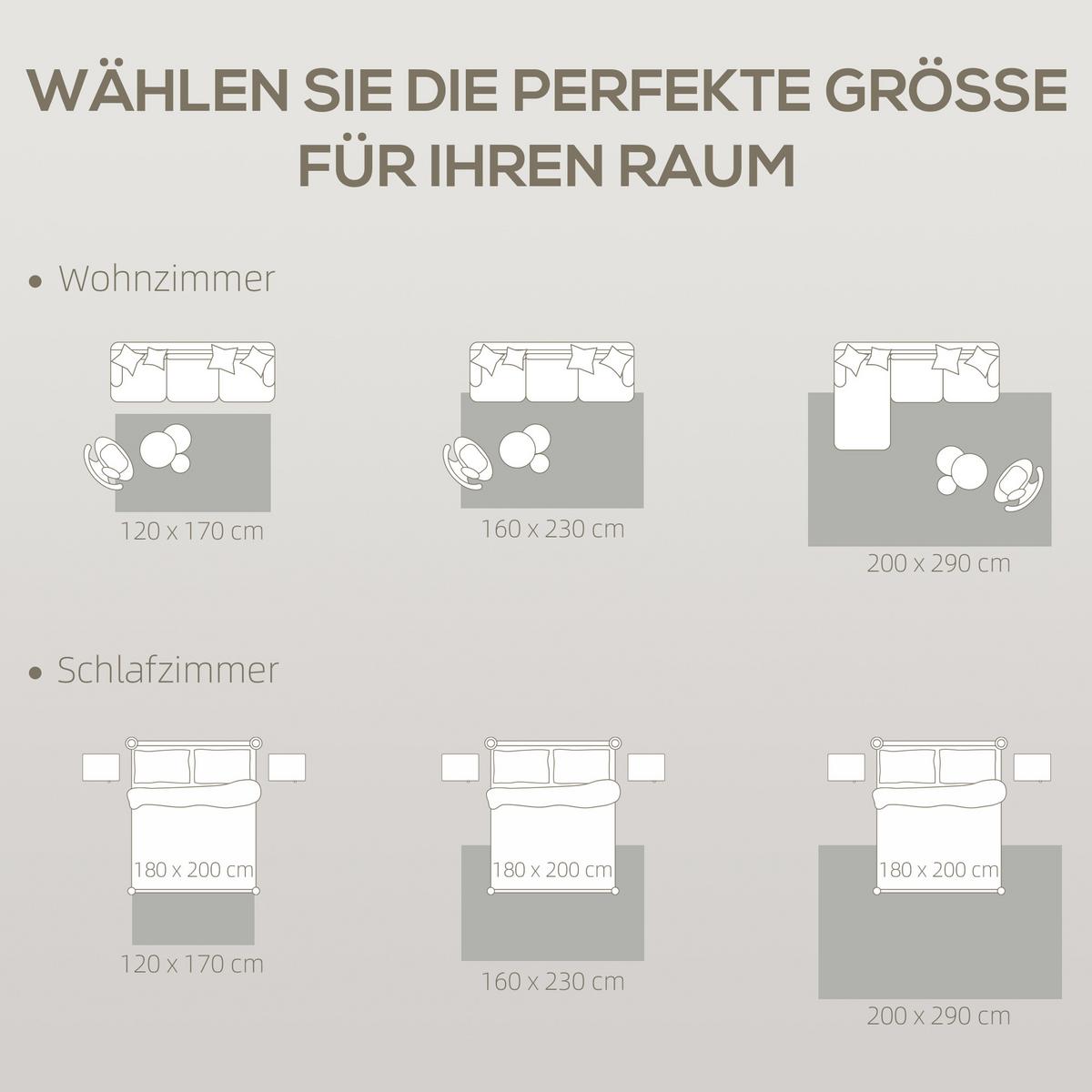 TEPPICH Flanell Grau - Grau, Textil (160/230cm) - HOMCOM
