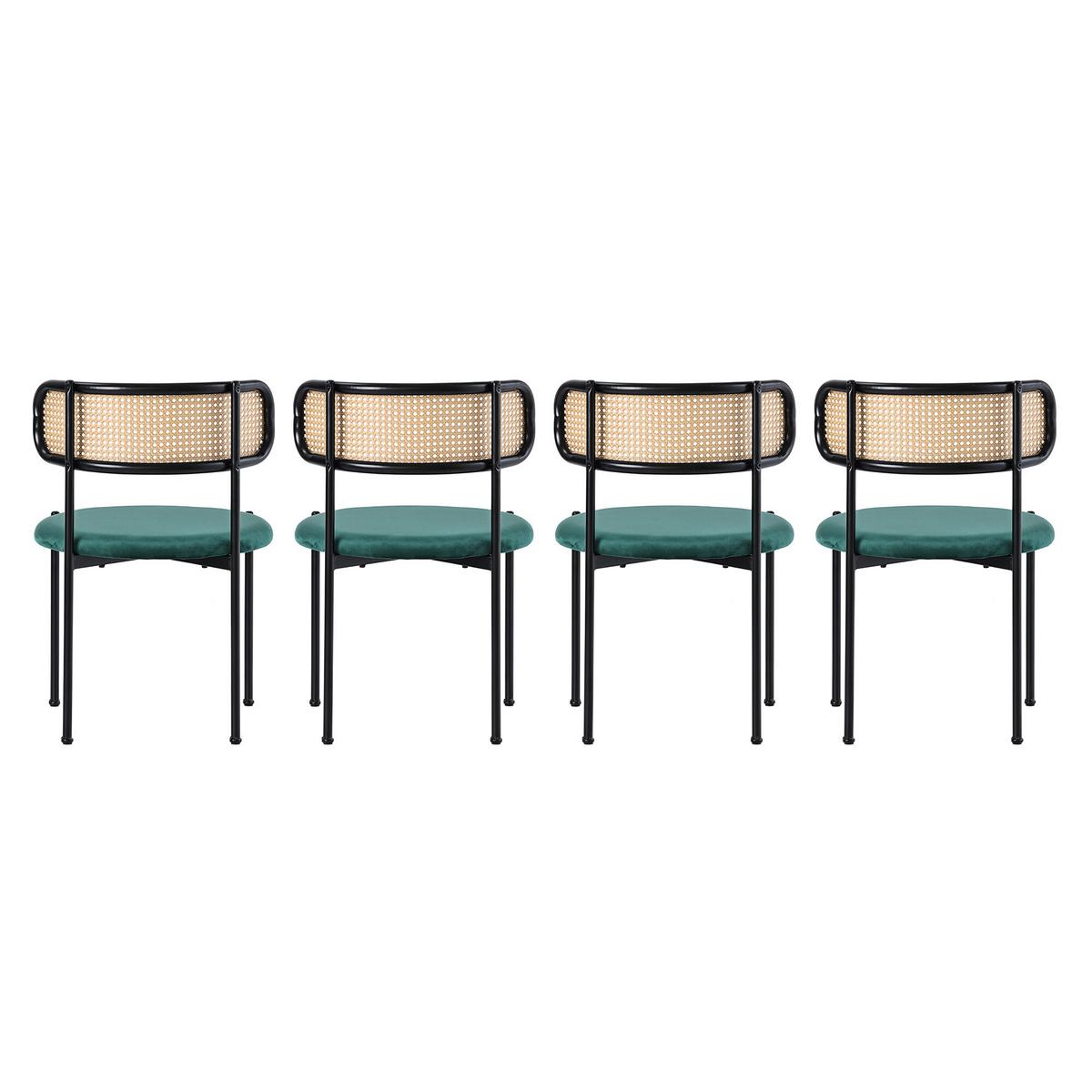 ESSZIMMERSTUHL-SET 4er-set Grün 51/51/75 cm - Grün, Textil/Metall (51/75/51cm) - Urban Meuble