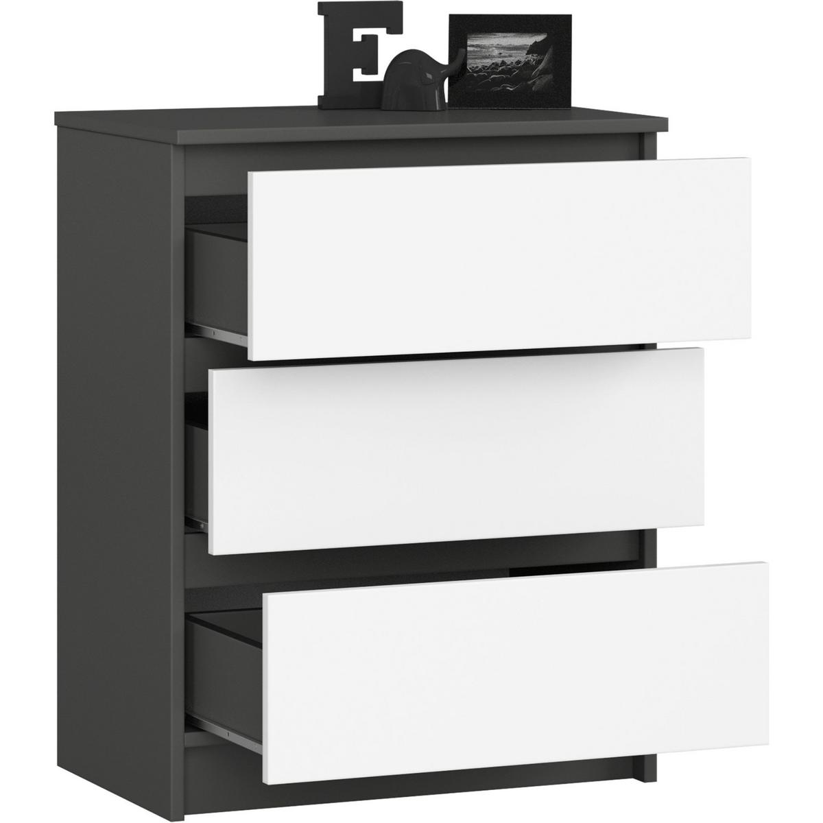 KOMMODE Graphit Grau, Weiß 77/60/40 - Weiß, Holzwerkstoff (60/77/40cm) - RAUMHIRSCH FURNITURE