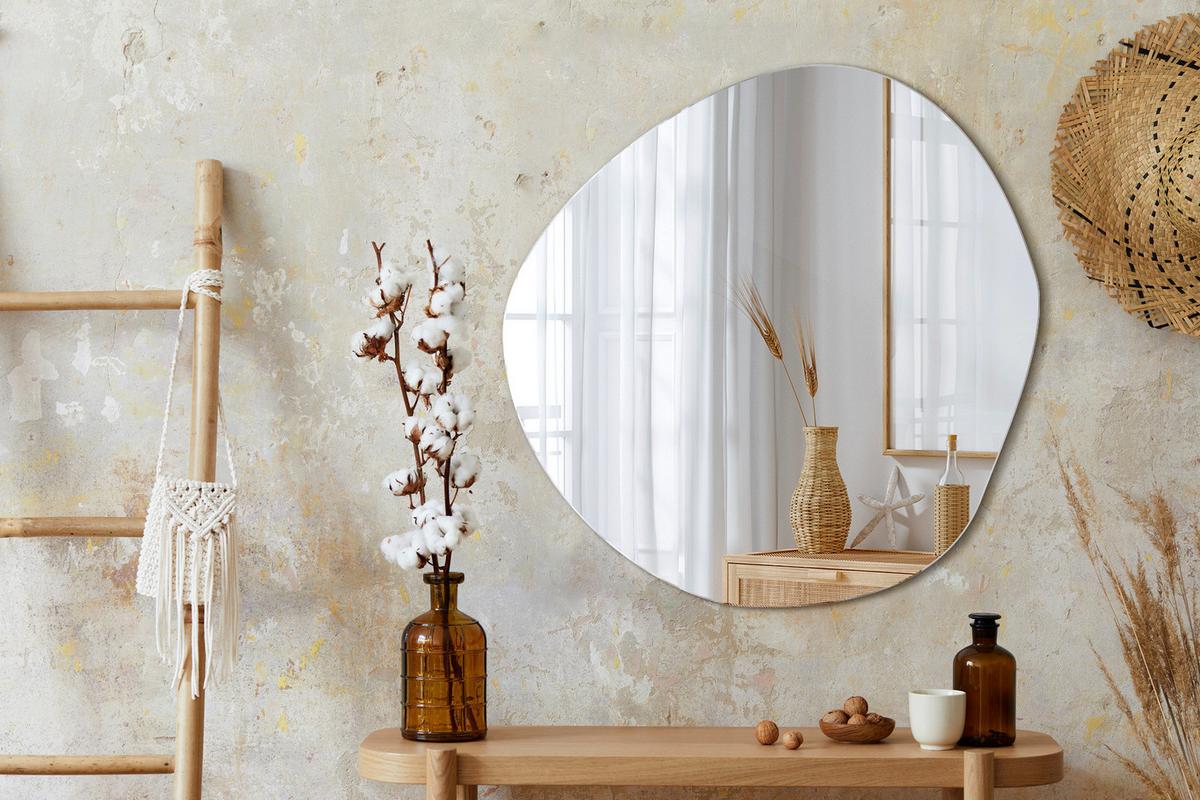 SPIEGEL 67 x 67,6 Organisch - Transparent, Glas (67/67.6/0.4cm) - Wallfluent