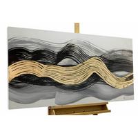 ACRYLBILD HANDGEMALT 120/60 cm - Schwarz/Weiß, Holz/Textil (120/60cm) - KUNSTLOFT