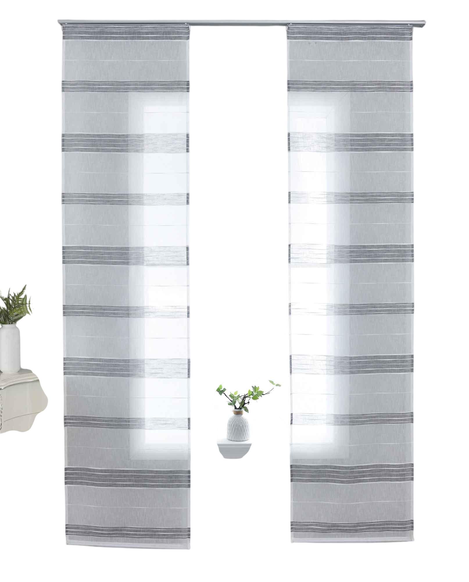 SCHIEBEVORHANG 2ER SET »Frankfurt« HxB 245x60 cm Grau - Grau, Textil (60/245cm) - Gardinenbox