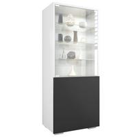 VITRINE Granada Schwarz matt - Schwarz, Holzwerkstoff (50/122.5/34.5cm) - Vladon