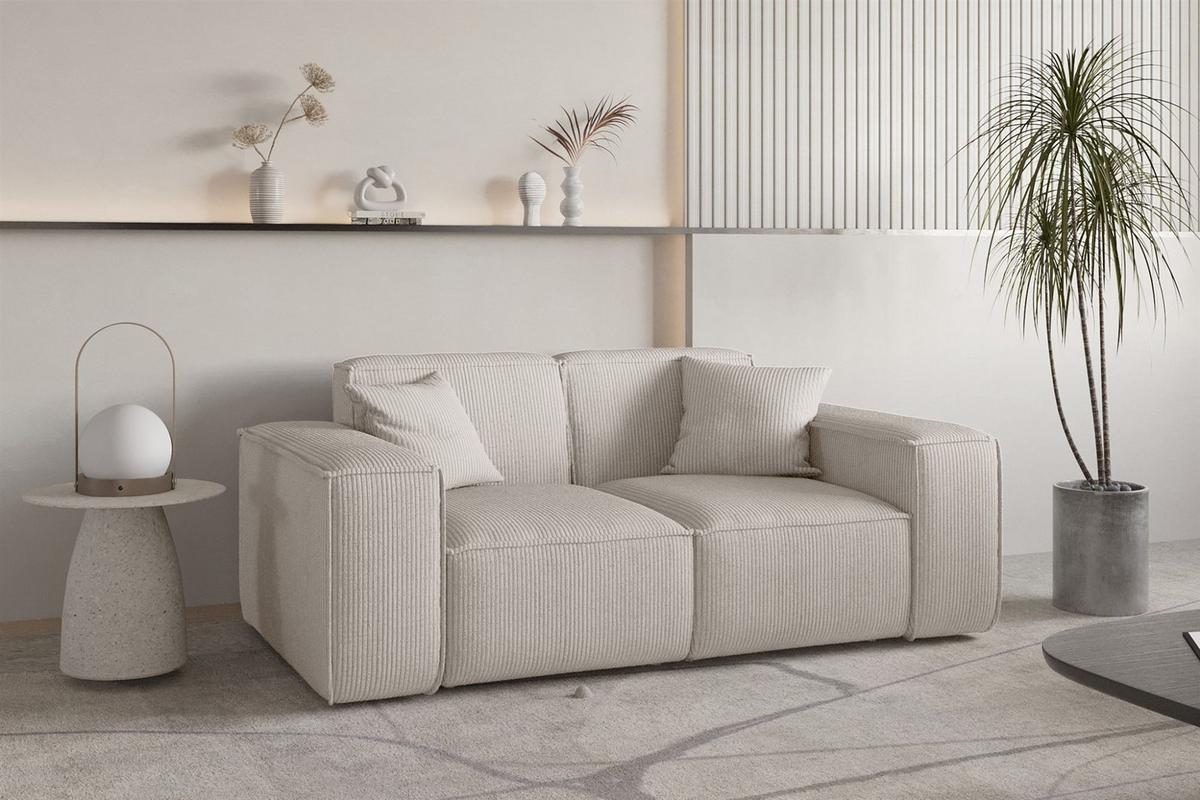 SOFA Celes Premium 2-sitzer Stoff Scala - Beige, Holzwerkstoff/Textil (186/73/88cm) - Fun Möbel