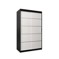 SCHWEBETÜRENSCHRANK 200/120/62 2-türig - Silberfarben/Schwarz, Holz/Kunststoff (120/200/62cm) - MÖBEL KRYSPOL