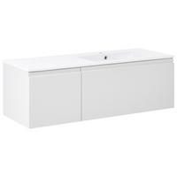 WASCHBECKENUNTERSCHRANK wandmontiertk mit Waschbecken Hellgrau Coroico - Hellgrau, Holzwerkstoff (120/38/135cm) - Beliani