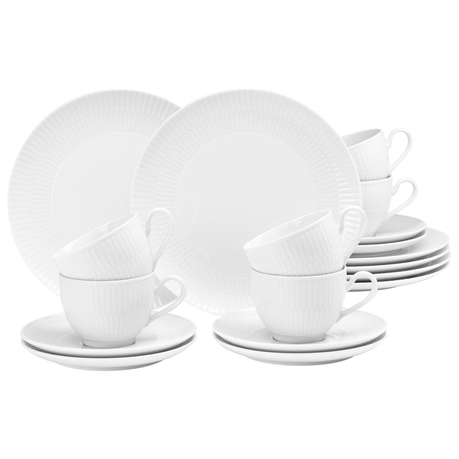 KAFFEESERVICE Amina Weiß 18-tlg. - Weiß, Keramik (2/2/2cm) - Seltmann Weiden