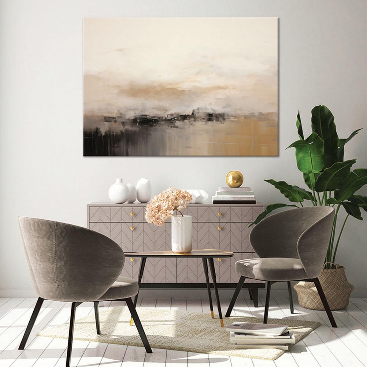 WANDBILD abstrakte lofts beige - Beige, Textil (60/40cm) - Feeby