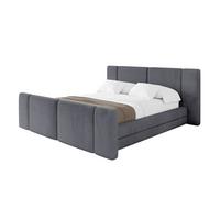 POLSTERBETT mit Bettkasten, Fußteil und Lattenrost, Bett mit Matratze H3/H4 - TEVO-Z 140x200 Dunkelgrau - Dunkelgrau, Holzwerkstoff/Textil (140/200cm) - ALTDECOR