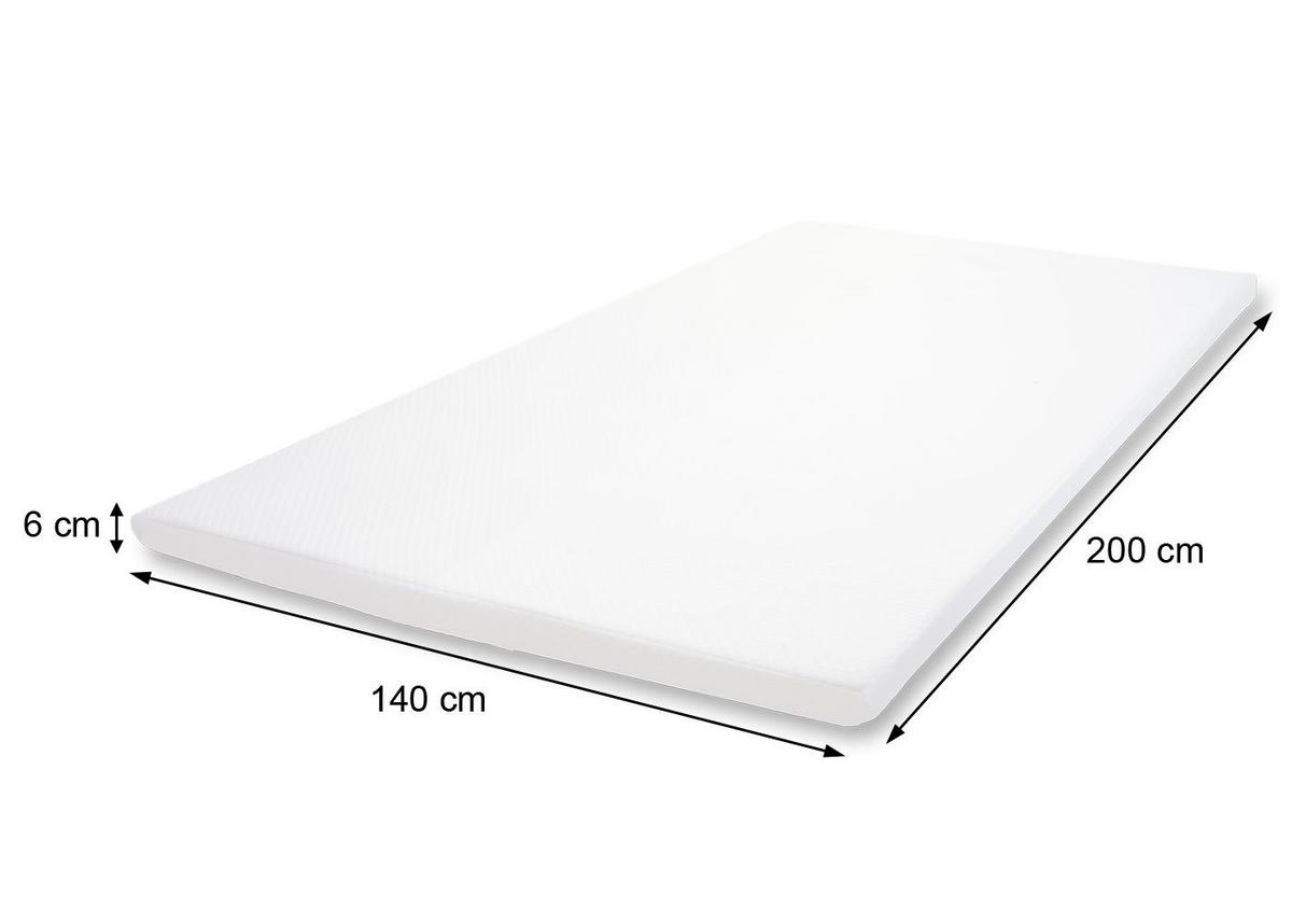 MEMORYFOAM-MATRATZENTOPPER 6CM Weiß - Weiß, Textil (200/140/6cm) - MCW